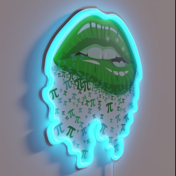 Pi Day Gift Pi Lips RGB Neon Sign