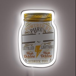 Powered By Pure Moonshine Distillery Lovers Tee RGB Neon Sign
