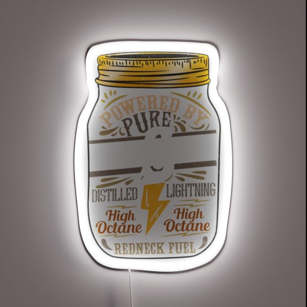 Powered By Pure Moonshine Distillery Lovers Tee RGB Neon Sign