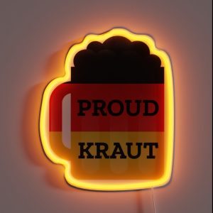 Proud Kraut Beer Mug With German Flag RGB Neon Sign