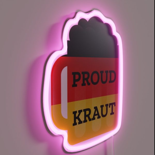 Proud Kraut Beer Mug With German Flag RGB Neon Sign