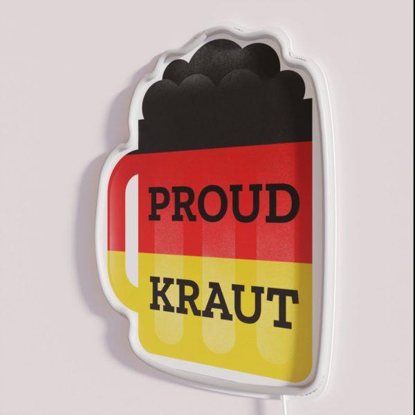 Proud Kraut Beer Mug With German Flag RGB Neon Sign