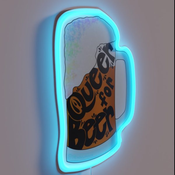 Queer For Beer RGB Neon Sign
