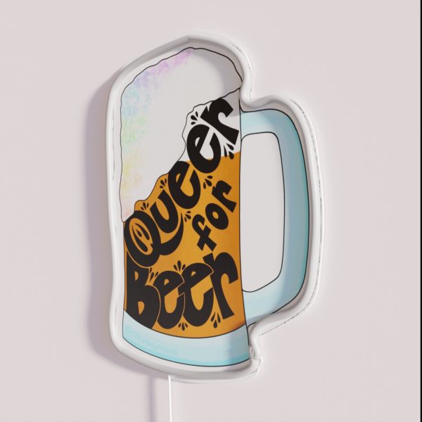 Queer For Beer RGB Neon Sign