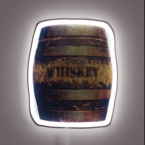 Rustic American Whiskey Barrel RGB Neon Sign