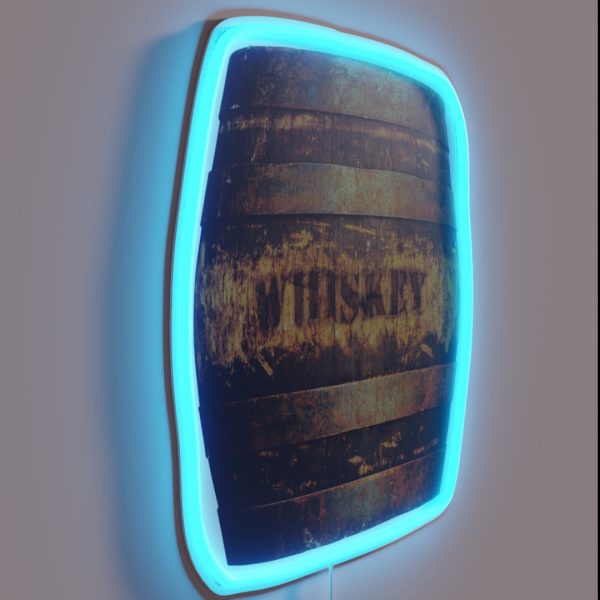 Rustic American Whiskey Barrel RGB Neon Sign