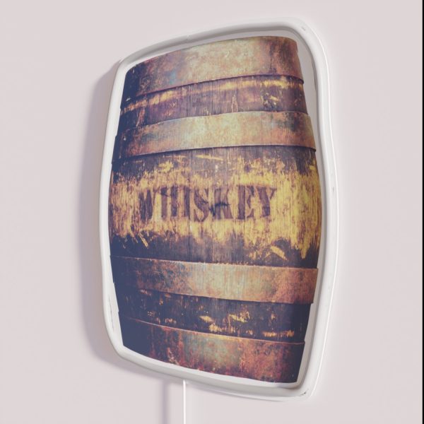 Rustic American Whiskey Barrel RGB Neon Sign