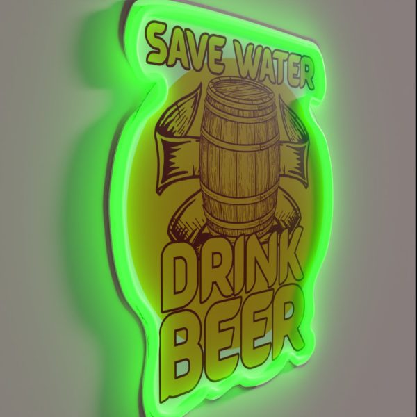Save Water Drink Beer RGB Neon Sign