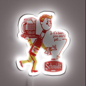 Schmidt Beer Man Retro Defunct Breweriana RGB Neon Sign