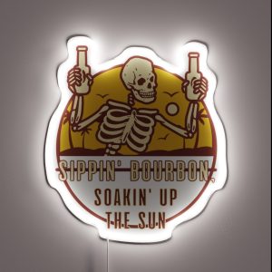 Sippin Bourbon Soakin Up The Sun RGB Neon Sign