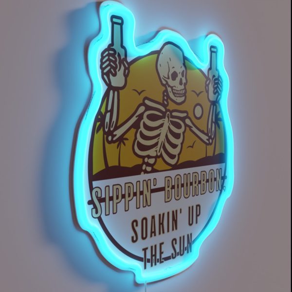 Sippin Bourbon Soakin Up The Sun RGB Neon Sign