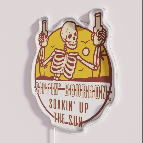 Sippin Bourbon Soakin Up The Sun RGB Neon Sign