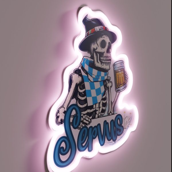 Skeleton Servus Beer Festival Bavaria RGB Neon Sign