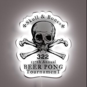 Skull And Bones Beer Pong Tournament RGB Neon Sign