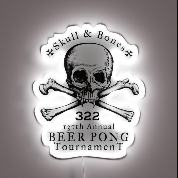 Skull And Bones Beer Pong Tournament RGB Neon Sign