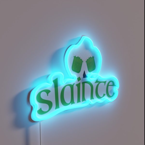 Slainte Green Beer St Patricks Day RGB Neon Sign