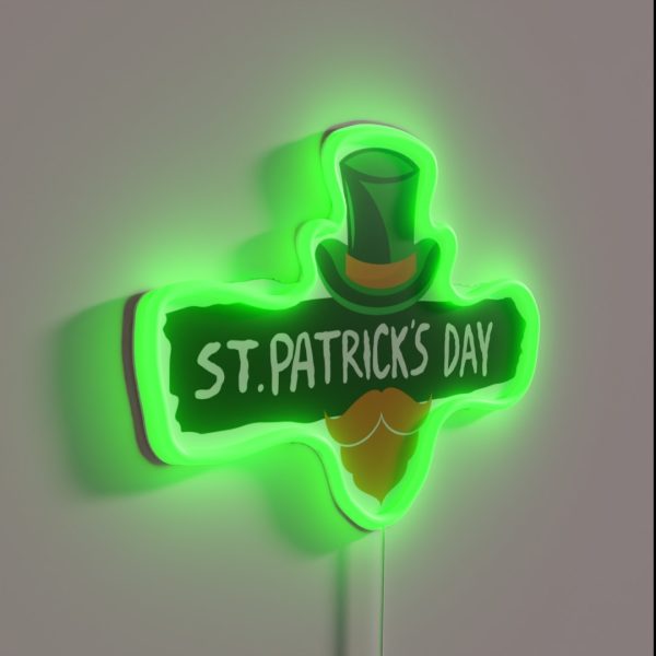 St Patrick S Day Beard Cap RGB Neon Sign