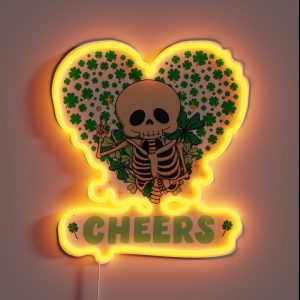St Patrick S Day Lovely Skeleton CHEERS RGB Neon Sign