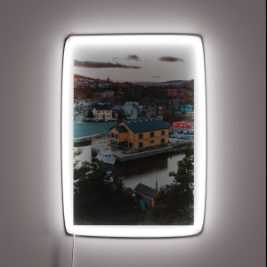 Sunset Over Yellow Building In Quid Vidi St John S Newfoundland And Labrador RGB Neon Sign