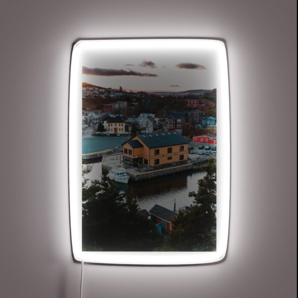 Sunset Over Yellow Building In Quid Vidi St RGB Neon Sign