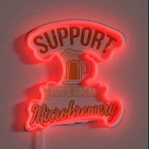 Support Local Microbrewery Pub Bartender Craft Beer IPA Ale Liquor Drinking Design RGB Neon Sign