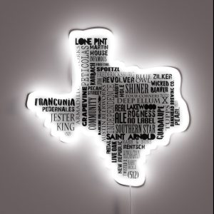 Texas Beer Lovers Merch Black RGB Neon Sign