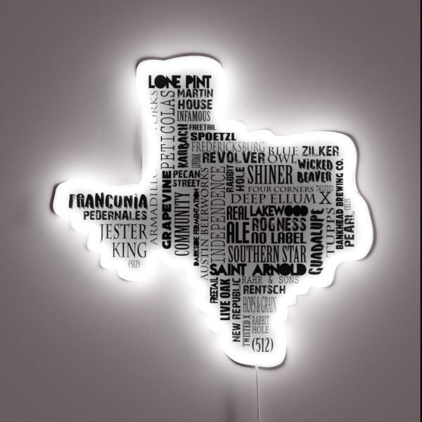 Texas Beer Lovers Merch Black RGB Neon Sign