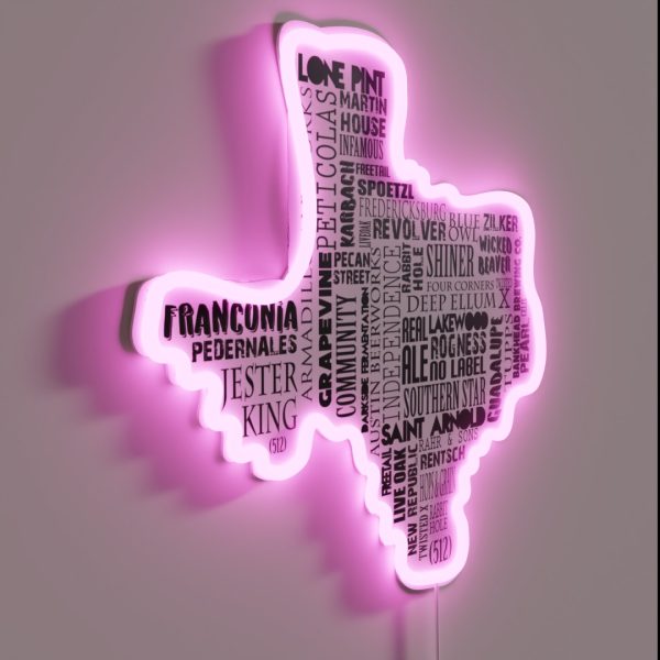 Texas Beer Lovers Merch Black RGB Neon Sign