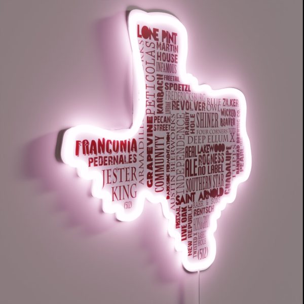 Texas Beer Lovers Merch Red For Oktoberfest RGB Neon Sign