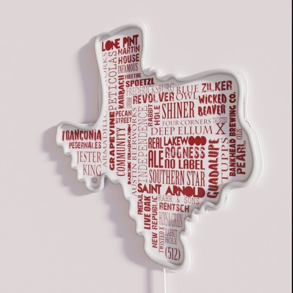 Texas Beer Lovers Merch Red For Oktoberfest RGB Neon Sign