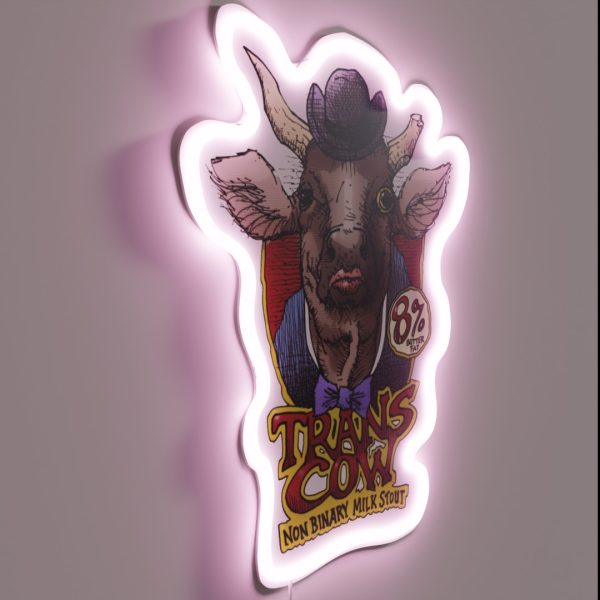 Trans Cow RGB Neon Sign