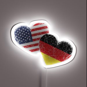 USA Germany Heart Flag German American RGB Neon Sign