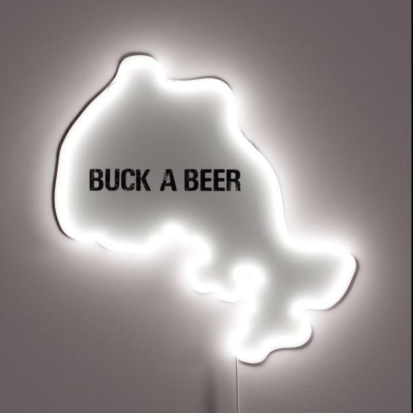 Vintage Buck A Beer Ontartio Canada Map Funny Beer RGB Neon Sign