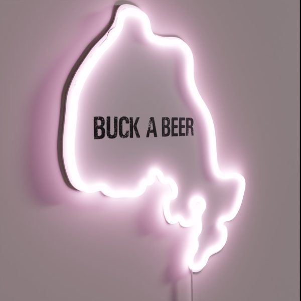 Vintage Buck A Beer Ontartio Canada Map Funny Beer RGB Neon Sign