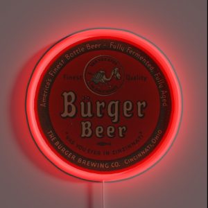 Vintage Burger Beer The Burger Brewing Company Cincinnati Ohio RGB Neon Sign