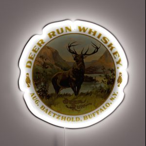 Vintage Deer Run Whiskey Buffalo New York RGB Neon Sign