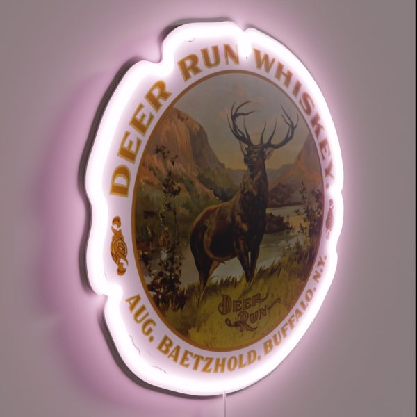 Vintage Deer Run Whiskey Buffalo New York RGB Neon Sign