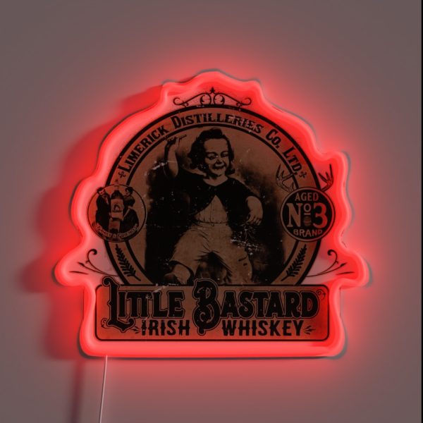 Vintage Little Bastard Irish Whiskey RGB Neon Sign