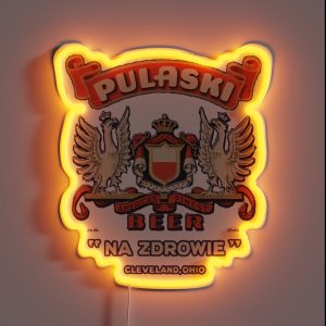 Vintage Pulaski Beer Cleveland Sandusky Brewing Corporation Cleveland Ohio RGB Neon Sign