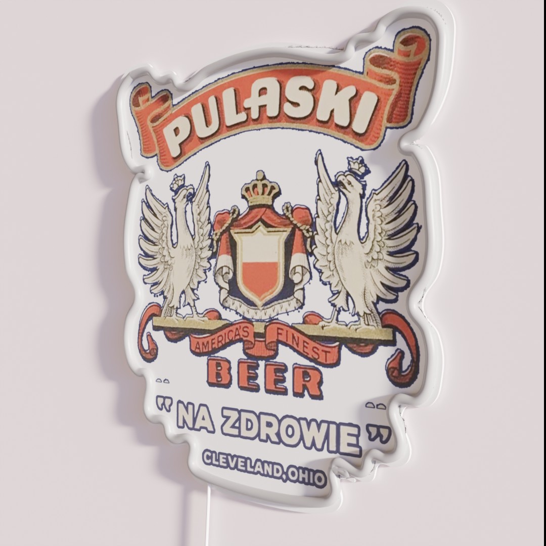 Vintage Pulaski Beer Cleveland Sandusky RGB Neon Sign Vintage Pulaski Beer Cleveland Sandusky RGB Neon Sign