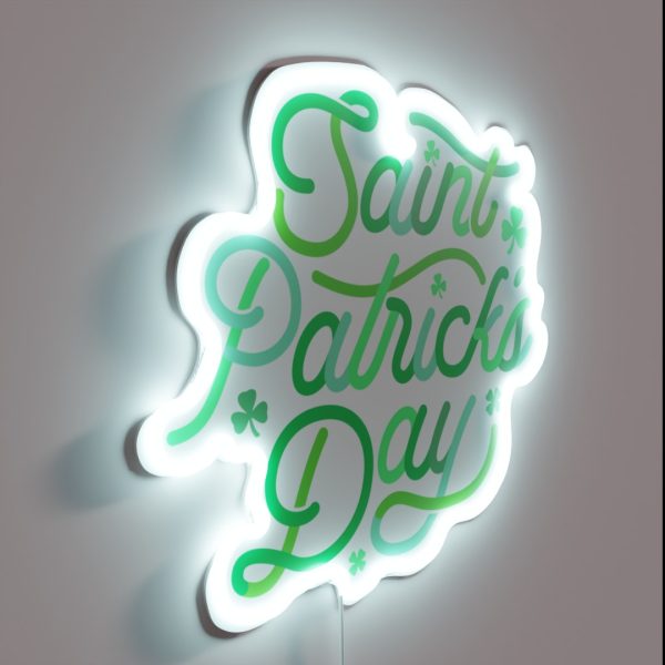Vintage St Patricks Day Green Typography RGB Neon Sign