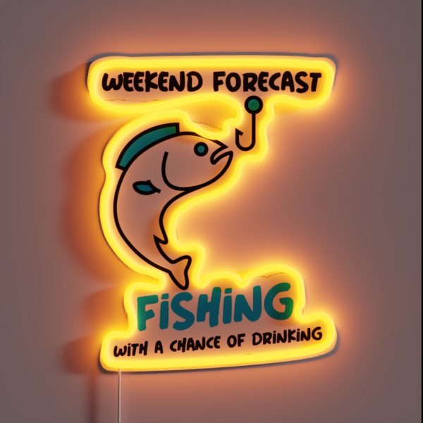 Weekend Forecast Fishing RGB Neon Sign