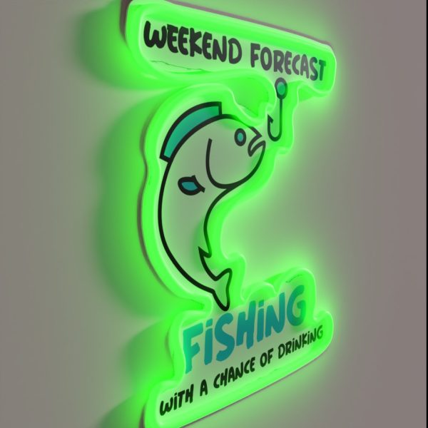Weekend Forecast Fishing RGB Neon Sign