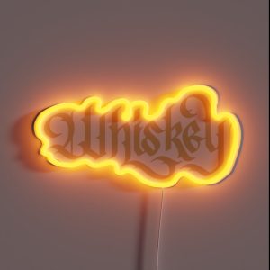 Whiskey Calligraphy RGB Neon Sign