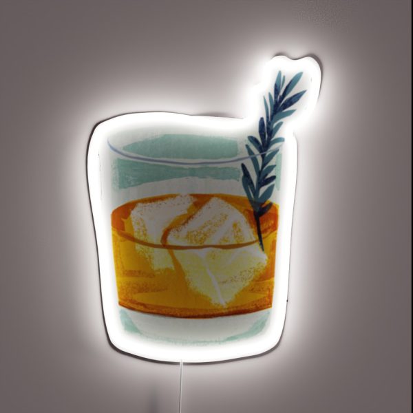 Whiskey On The Rocks Whiskey Lover RGB Neon Sign