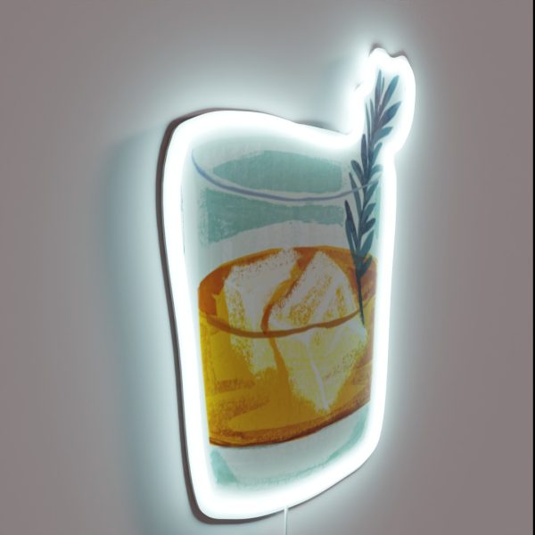 Whiskey On The Rocks Whiskey Lover RGB Neon Sign