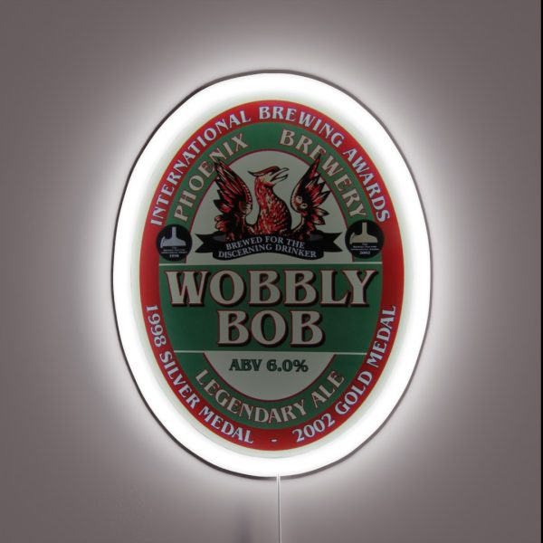Wobbly Bob Legendary Ale Pump Clip RGB Neon Sign