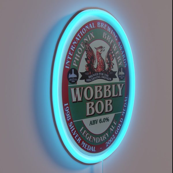 Wobbly Bob Legendary Ale Pump Clip RGB Neon Sign