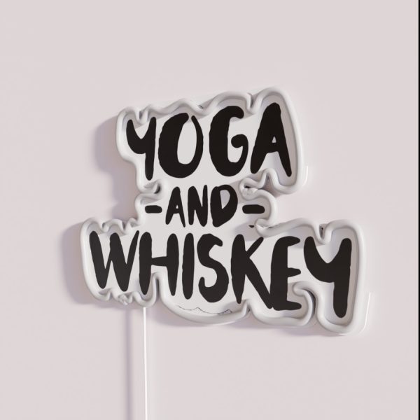 Yoga And Whiskey Alcohol Drinker Weed RGB Neon Sign