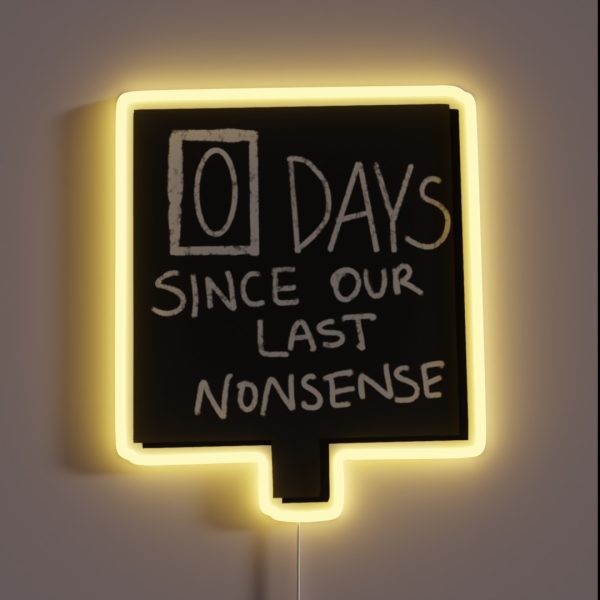 0 Days Since Our Last Nonsense Jim And Dwight RGB Neon Sign